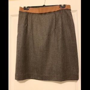 Brown tweed exposed zipper Loft skirt Sz 6